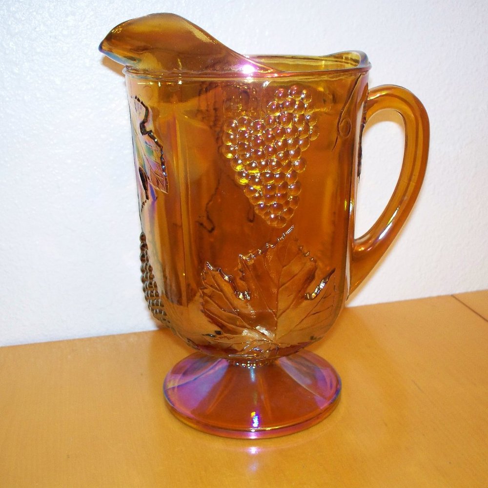 Rare and Beautiful Carnival Glass Pitcher